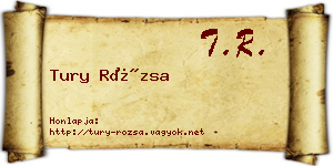 Tury Rózsa névjegykártya